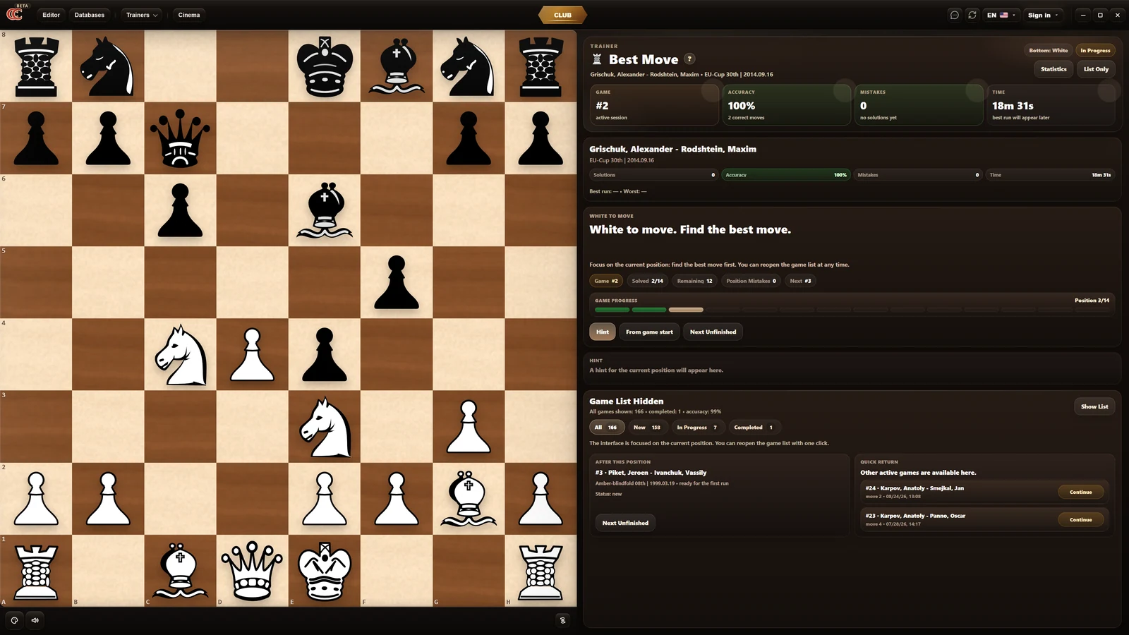 Chess Combine Best Move in English